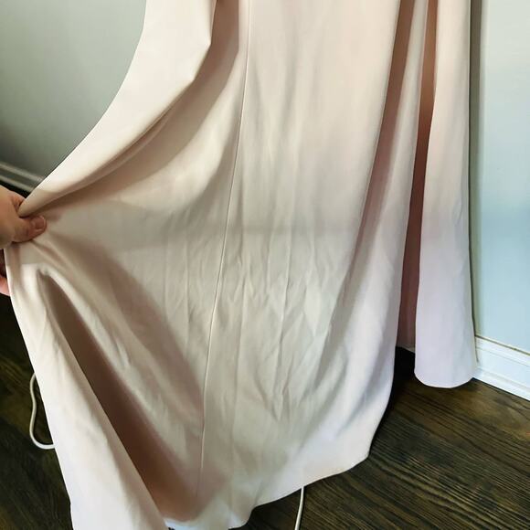 Badgley Mischka Blush Halter Odessa Zip Up Back Gown Dress Size 18 - Picture 9 of 16